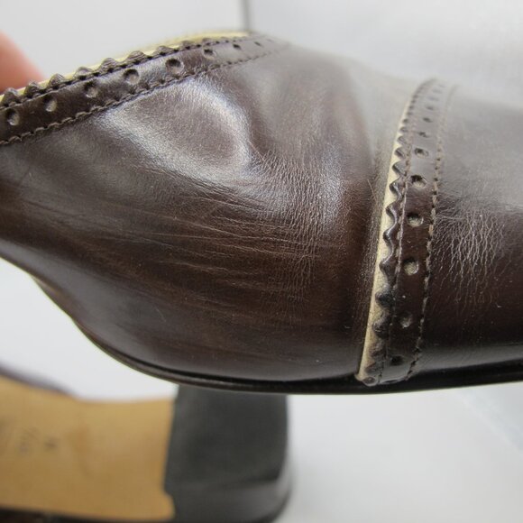 Talbot’s dark brown leather slide with bone stitching detail  8.5N - Picture 7 of 8